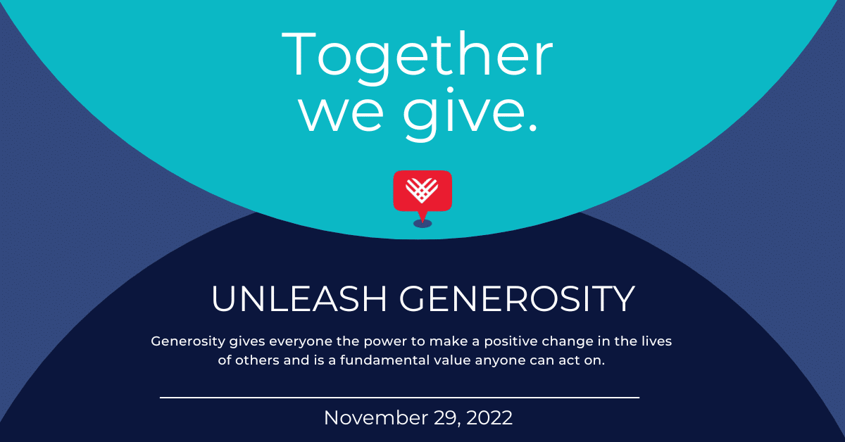 Banner that says "Together we give. Unleash Generosity."